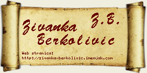 Živanka Berkolivić vizit kartica